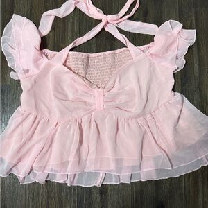 SHEIN Curve Blush Halter Top